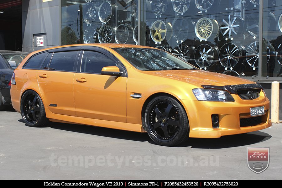 20x8.5 20x9.5 Simmons FR-1 Satin Black on HOLDEN COMMODORE VE