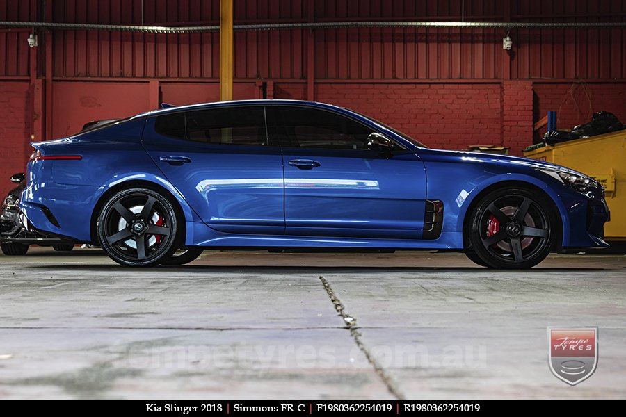 19x8.0 19x9.0 Simmons FR-C Matte Black NCT on KIA STINGER