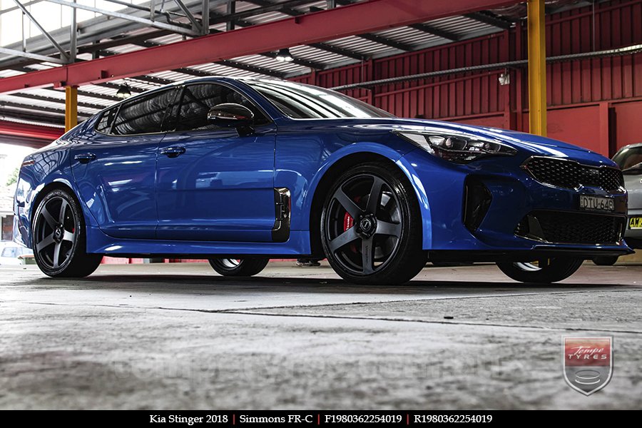 19x8.0 19x9.0 Simmons FR-C Matte Black NCT on KIA STINGER