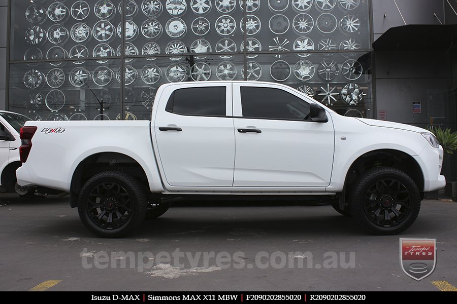 20x9.0 Simmons MAX X11 MBW on ISUZU D-MAX 