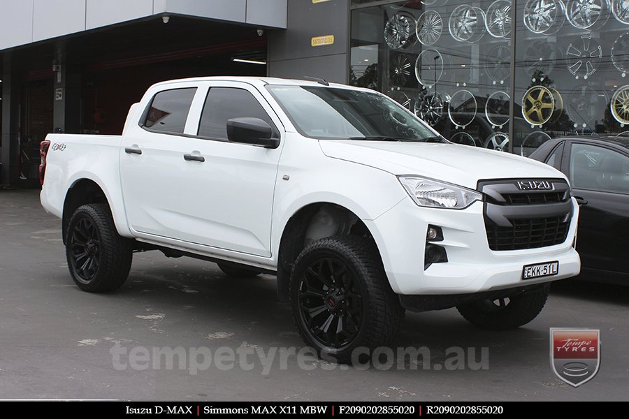 20x9.0 Simmons MAX X11 MBW on ISUZU D-MAX 