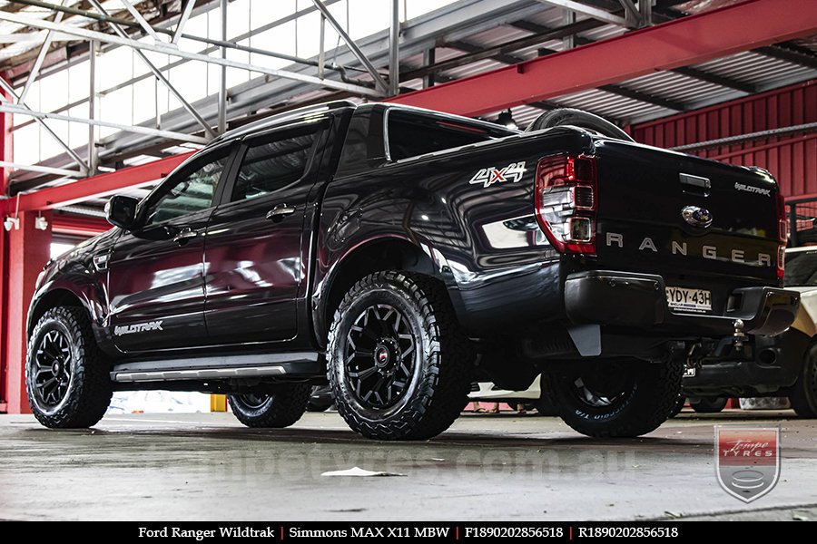 18x9.0 Simmons MAX X11 MBW on FORD RANGER WILDTRAK