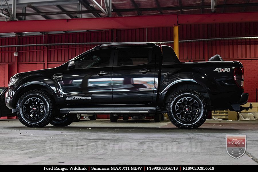 18x9.0 Simmons MAX X11 MBW on FORD RANGER WILDTRAK