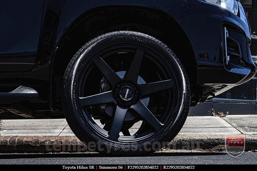 22x9.5 Simmons S6 Matte Black NCT on TOYOTA HILUX