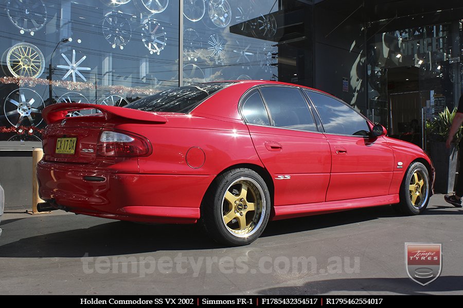 17x8.5 17x9.5 Simmons FR-1 Gold on HOLDEN COMMODORE