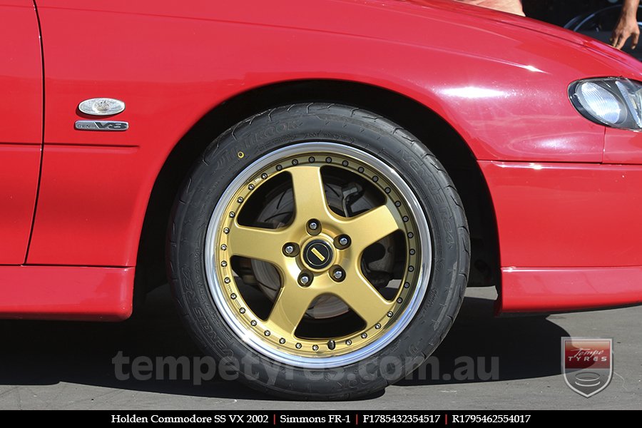 17x8.5 17x9.5 Simmons FR-1 Gold on HOLDEN COMMODORE