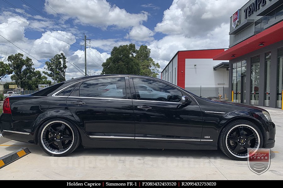 20x8.5 20x9.5 Simmons FR-1 Gloss Black on HOLDEN CAPRICE