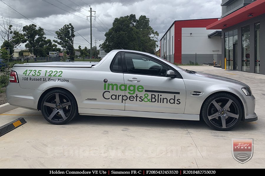 20x8.5 20x10 Simmons FR-C Black Tint NCT on HOLDEN COMMODORE VE UTE