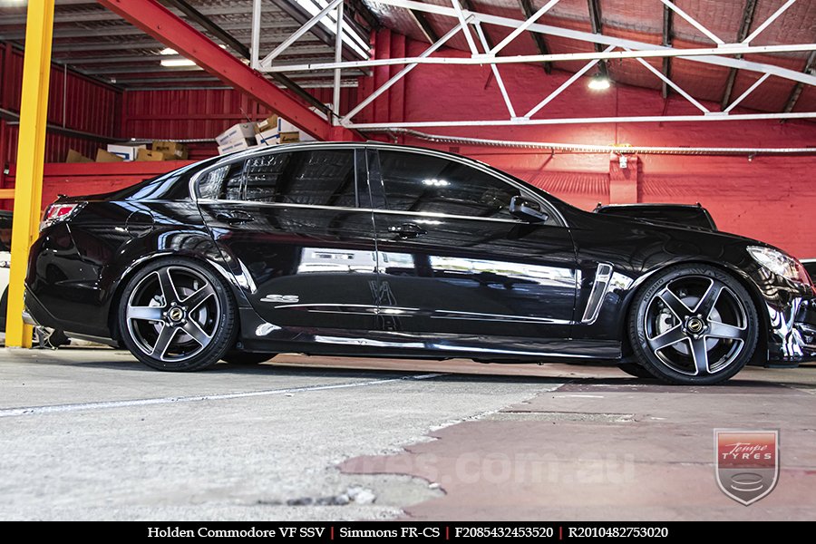 20x8.5 20x10 Simmons FR-CS Satin Black NCT  on HOLDEN COMMODORE VF