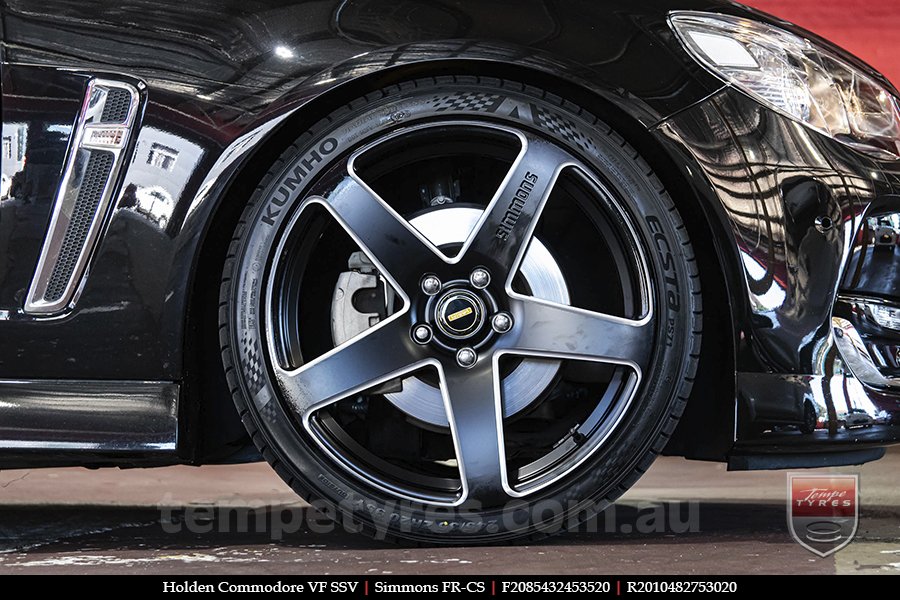 20x8.5 20x10 Simmons FR-CS Satin Black NCT  on HOLDEN COMMODORE VF