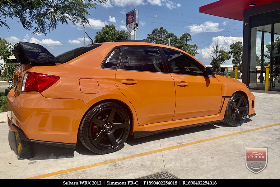 18x8.0 18x9.0 Simmons FR-C Matte Black NCT on SUBARU WRX 