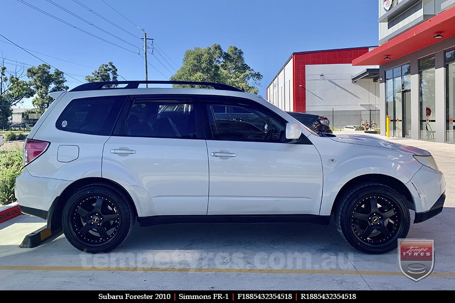 18x8.5 18x9.5 Simmons FR-1 Satin Black on SUBARU FORESTER