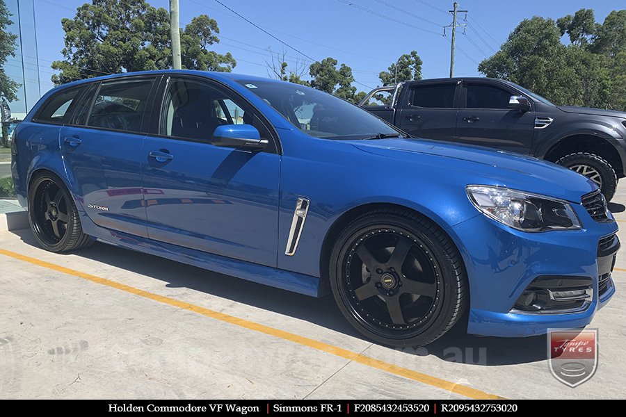 20x8.5 20x9.5 Simmons FR-1 Satin Black on HOLDEN COMMODORE VF