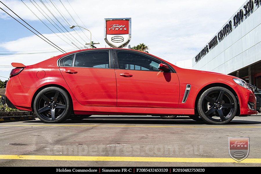 20x8.5 20x10 Simmons FR-C Satin Black NCT on HOLDEN COMMODORE