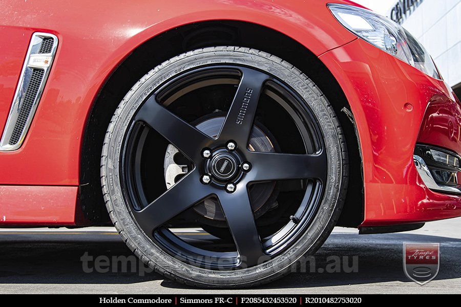 20x8.5 20x10 Simmons FR-C Satin Black NCT on HOLDEN COMMODORE