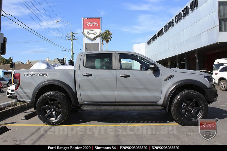 20x9.0 Simmons S6 Matte Black NCT on FORD RANGER RAPTOR