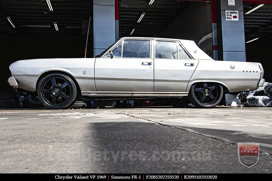 20x8.5 20x9.5 Simmons FR-1 Satin Black on CHRYSLER VALIANT