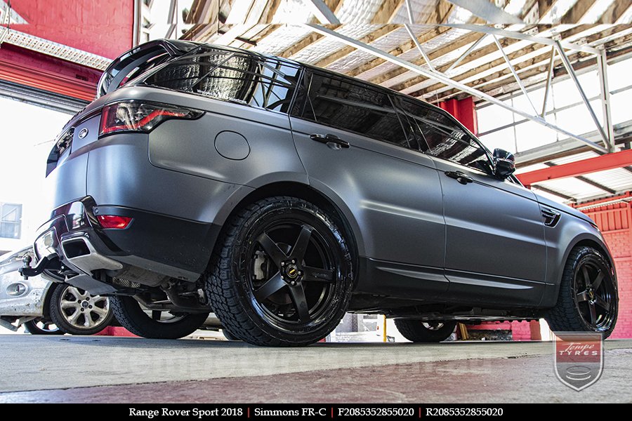 20x8.5 20x10 Simmons FR-C Satin Black NCT on RANGE ROVER SPORT