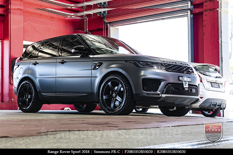 20x8.5 20x10 Simmons FR-C Satin Black NCT on RANGE ROVER SPORT