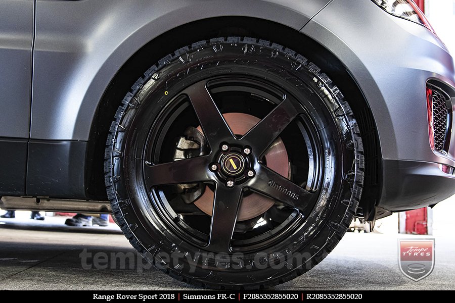 20x8.5 20x10 Simmons FR-C Satin Black NCT on RANGE ROVER SPORT