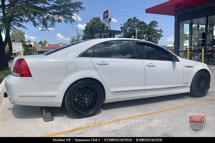 20x8.5 20x9.5 Simmons OM-1 Flat Black on HOLDEN COMMODORE VE