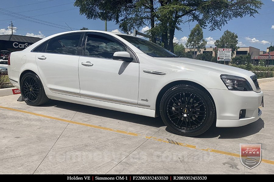 20x8.5 20x9.5 Simmons OM-1 Satin Black on HOLDEN COMMODORE VE