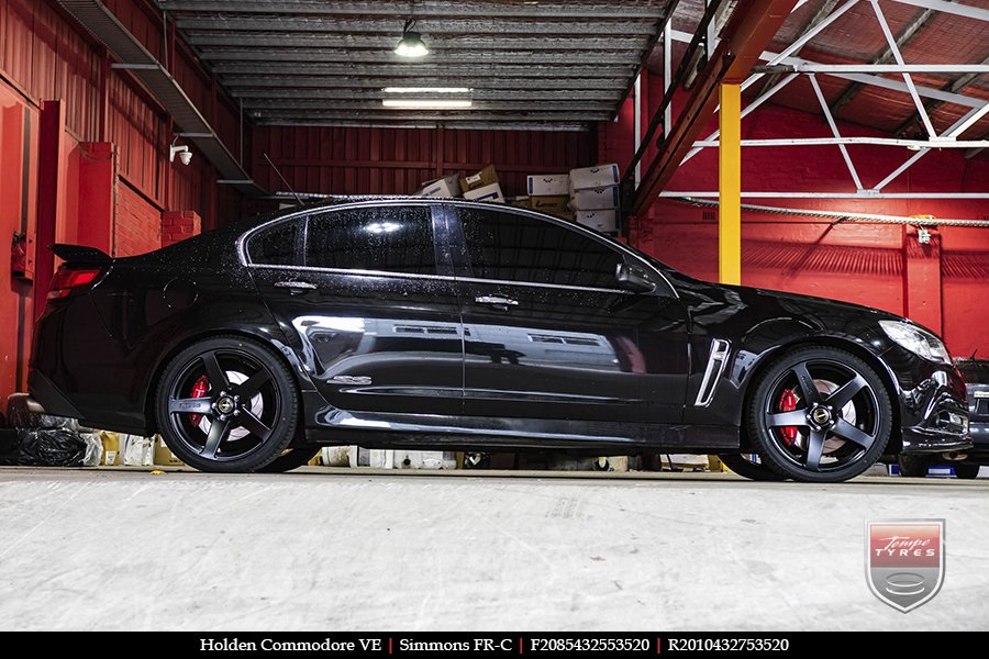 20x8.5 20x10 Simmons FR-C Satin Black NCT on HOLDEN COMMODORE VE