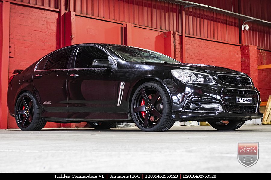 20x8.5 20x10 Simmons FR-C Satin Black NCT on HOLDEN COMMODORE VE