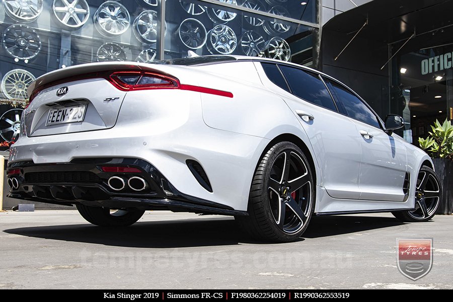 19x8.0 19x9.0 Simmons FR-CS Satin Black NCT on KIA STINGER