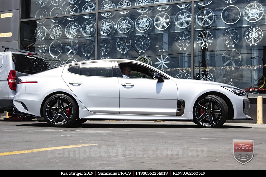 19x8.0 19x9.0 Simmons FR-CS Satin Black NCT on KIA STINGER