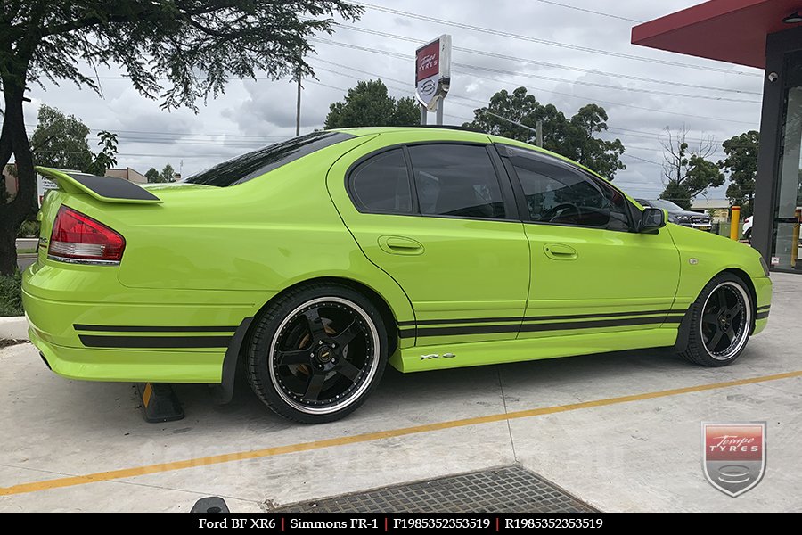 19x8.5 19x9.5 Simmons FR-1 Gloss Black on FORD Falcon