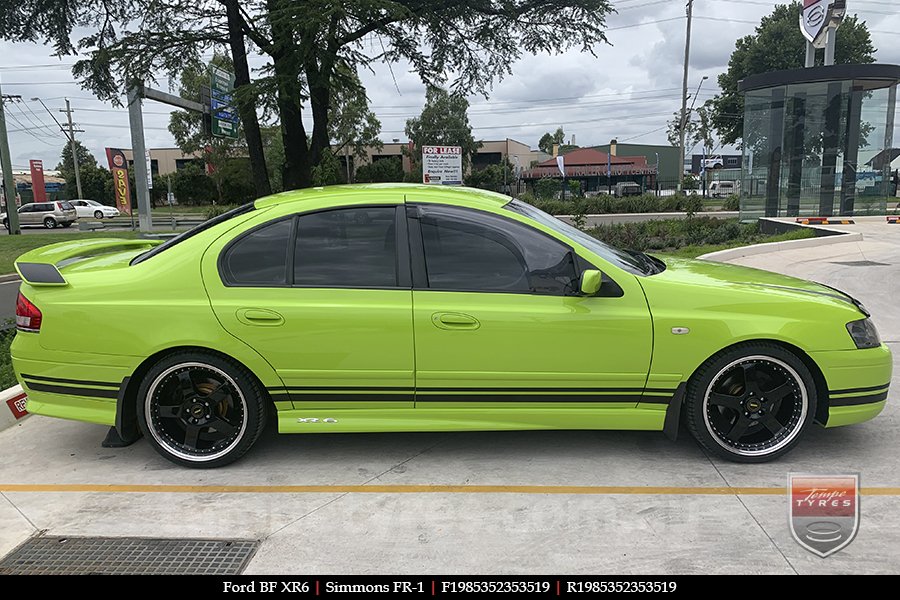 19x8.5 19x9.5 Simmons FR-1 Gloss Black on FORD Falcon