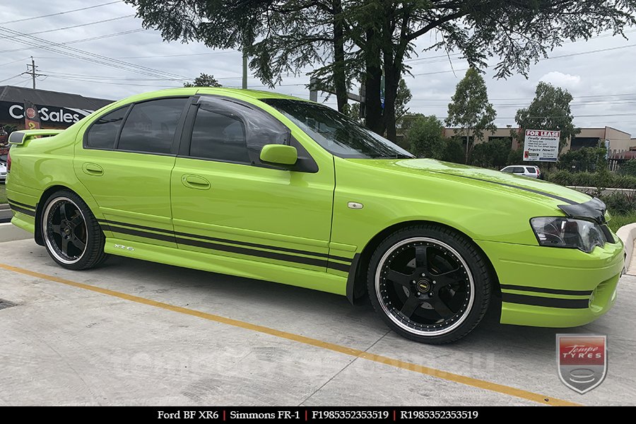 19x8.5 19x9.5 Simmons FR-1 Gloss Black on FORD Falcon