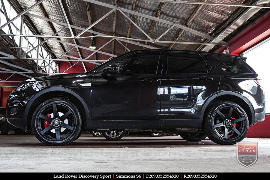 20x9.0 Simmons S6 Matte Black NCT on LAND ROVER DISCOVERY SPORT