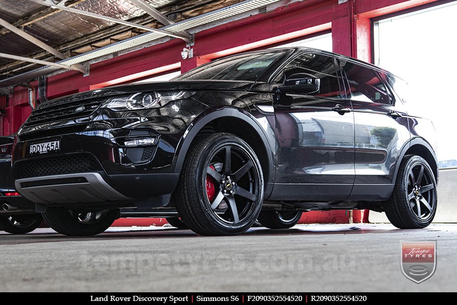 20x9.0 Simmons S6 Matte Black NCT on LAND ROVER DISCOVERY SPORT