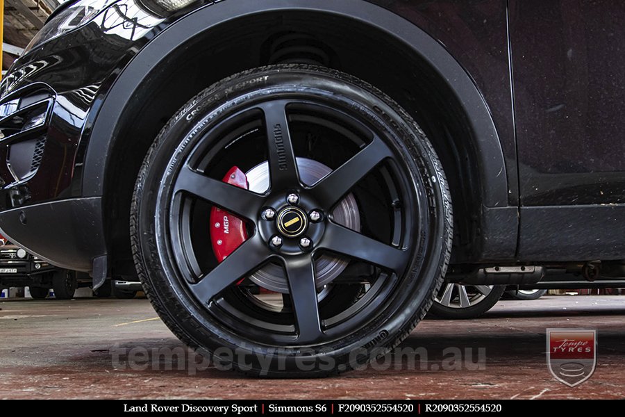 20x9.0 Simmons S6 Matte Black NCT on LAND ROVER DISCOVERY SPORT