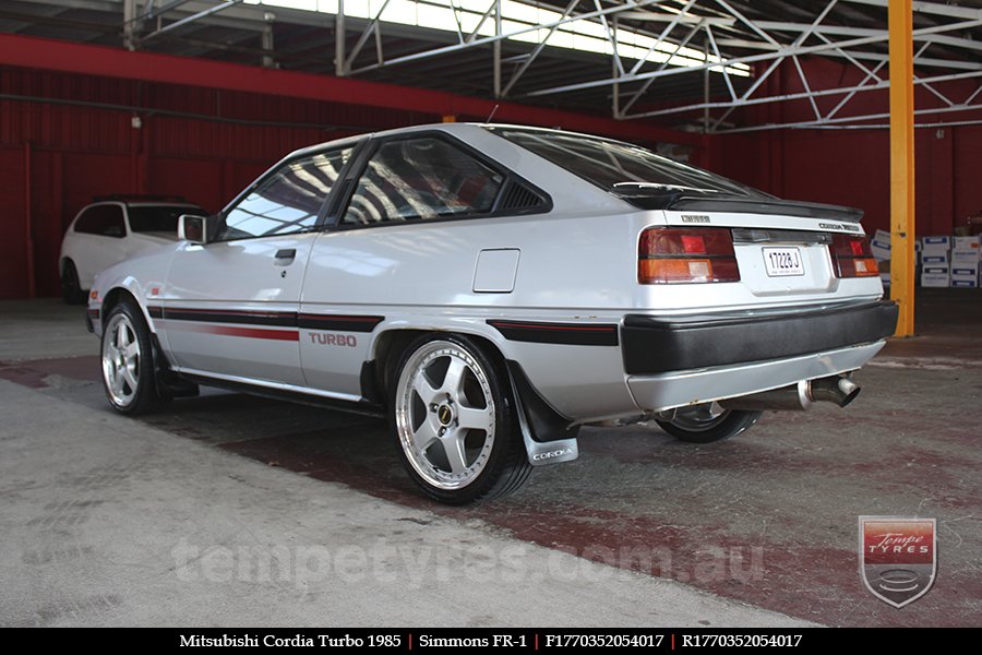 17x7.0 17x8.5 Simmons FR-1 Silver on MITSUBISHI CORDIA