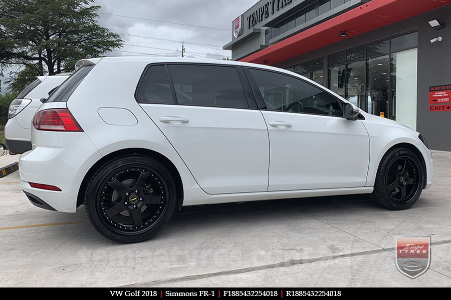 18x8.5 18x9.5 Simmons FR-1 Satin Black on VW GOLF