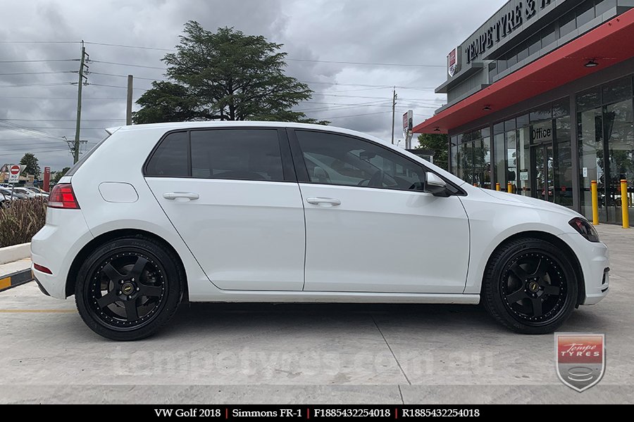 18x8.5 18x9.5 Simmons FR-1 Satin Black on VW GOLF