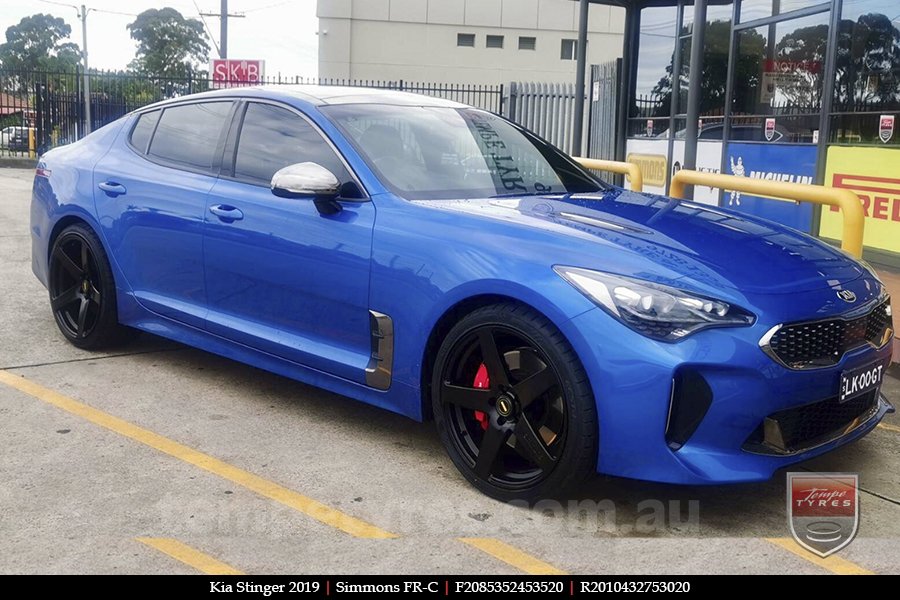 20x8.5 20x10 Simmons FR-C Satin Black NCT on KIA STINGER