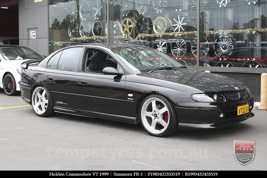 19x8.5 19x9.5 Simmons FR-1 Silver on HOLDEN COMMODORE VT