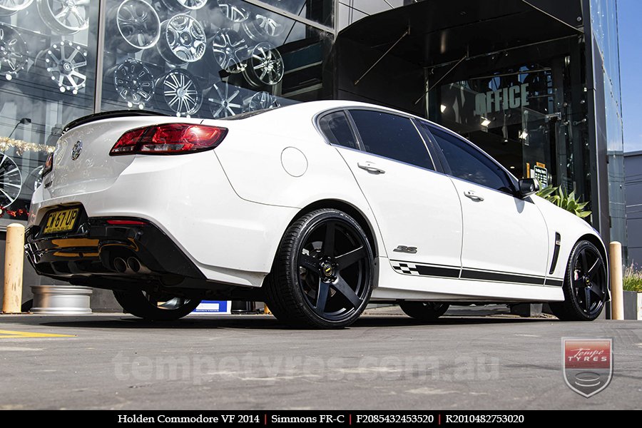 20x8.5 20x10 Simmons FR-C Satin Black NCT on HOLDEN COMMODORE VF