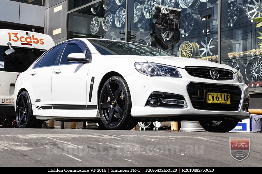 20x8.5 20x10 Simmons FR-C Satin Black NCT on HOLDEN COMMODORE VF