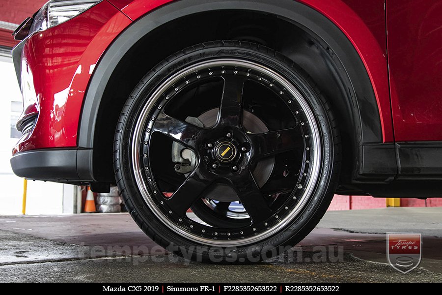 22x8.5 22x9.5 Simmons FR-1 Gloss Black Mirror Lip on MAZDA CX5