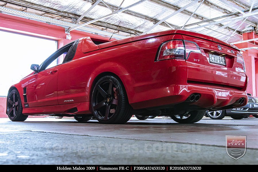 20x8.5 20x10 Simmons FR-C Satin Black NCT on HOLDEN Commodore Maloo