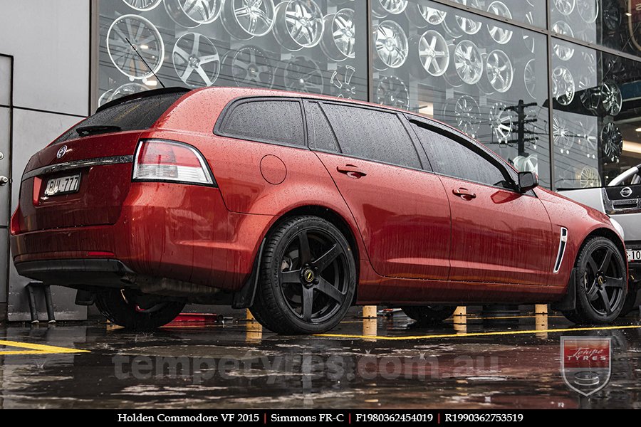 19x8.0 19x9.0 Simmons FR-C Matte Black NCT on HOLDEN COMMODORE VF