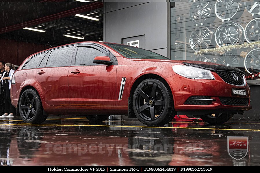 19x8.0 19x9.0 Simmons FR-C Matte Black NCT on HOLDEN COMMODORE VF