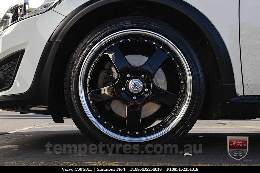 18x8.5 18x9.5 Simmons FR-1 Gloss Black on VOLVO C30