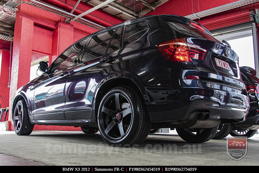 19x8.0 19x9.0 Simmons FR-C Matte Black NCT on BMW X3 