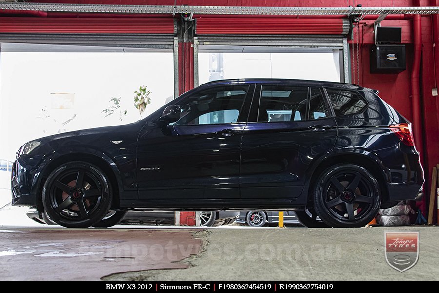 19x8.0 19x9.0 Simmons FR-C Matte Black NCT on BMW X3 